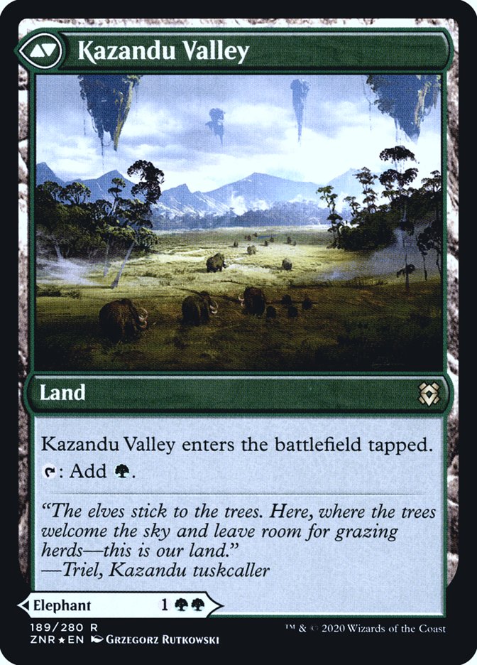 Kazandu Mammoth // Kazandu Valley [Zendikar Rising Prerelease Promos] | I Want That Stuff Brandon