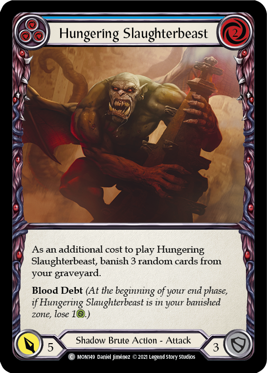 Hungering Slaughterbeast (Blue) [MON149] 1st Edition Normal | I Want That Stuff Brandon