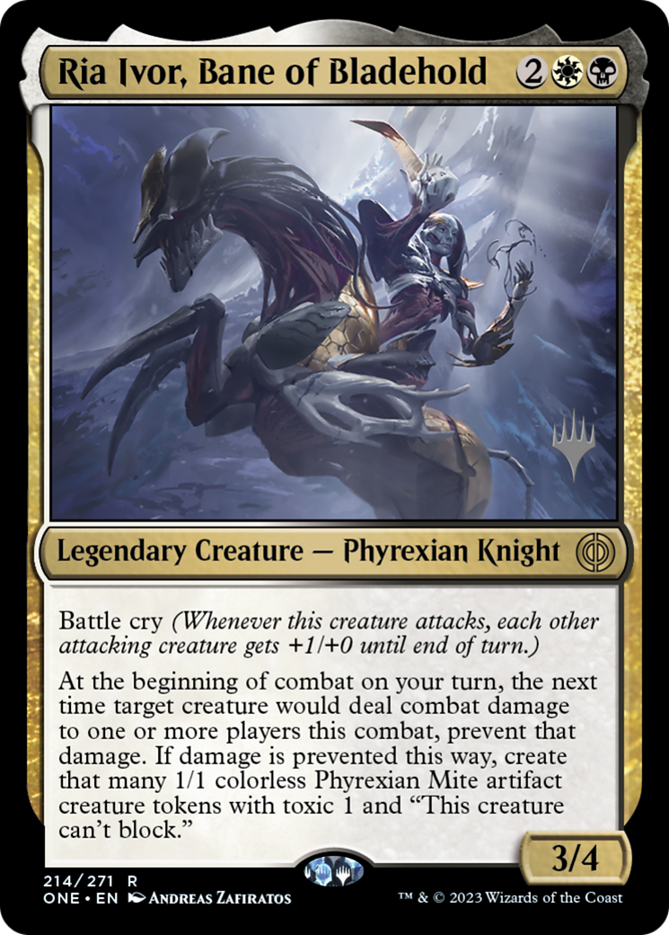 Ria Ivor, Bane of Bladehold (Promo Pack) [Phyrexia: All Will Be One Promos] | I Want That Stuff Brandon