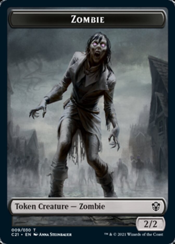 Zombie // Horror Double-Sided Token [Commander 2021 Tokens] | I Want That Stuff Brandon