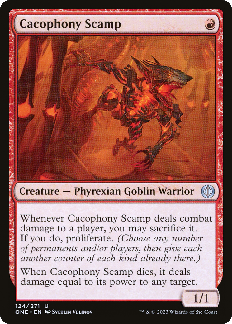 Cacophony Scamp [Phyrexia: All Will Be One] | I Want That Stuff Brandon