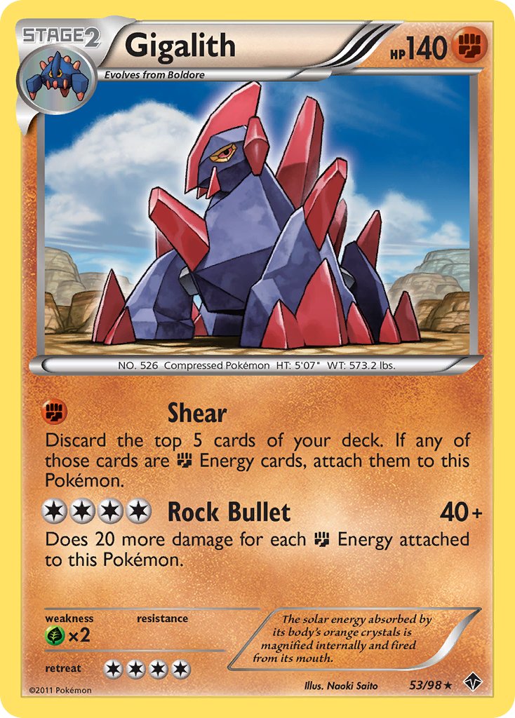 Gigalith (53/98) (Cracked Ice Holo) (Blister Exclusive) [Black & White: Emerging Powers] | I Want That Stuff Brandon