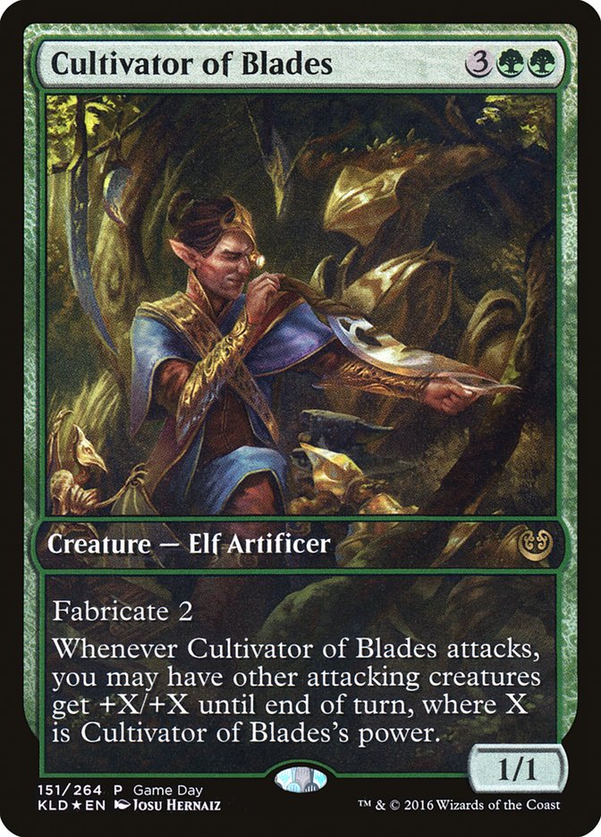Cultivator of Blades (Game Day) [Kaladesh Promos] | I Want That Stuff Brandon