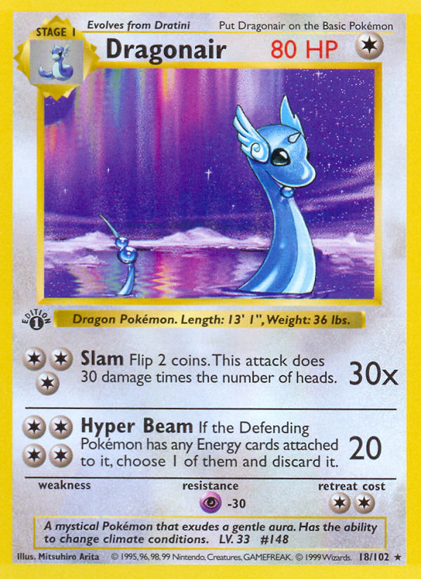 Dragonair (18/102) (Shadowless) [Base Set 1st Edition] | I Want That Stuff Brandon