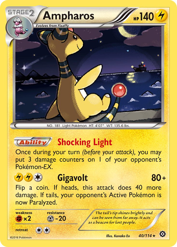 Ampharos (40/114) (Theme Deck Exclusive) [XY: Steam Siege] | I Want That Stuff Brandon