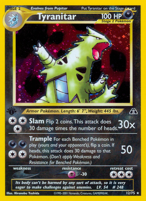 Tyranitar (12/75) [Neo Discovery 1st Edition] | I Want That Stuff Brandon