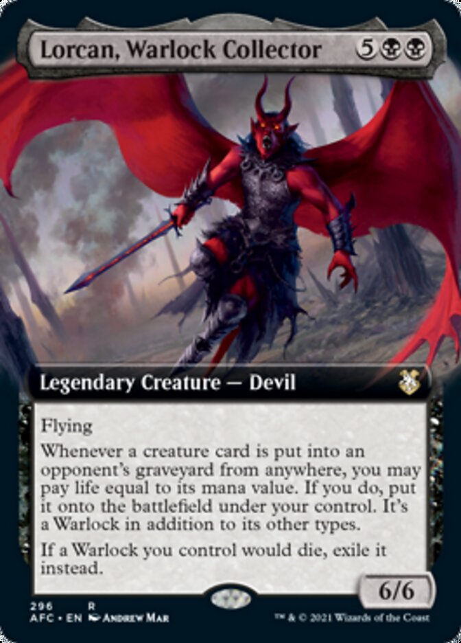 Lorcan, Warlock Collector (Extended Art) [Dungeons & Dragons: Adventures in the Forgotten Realms Commander] | I Want That Stuff Brandon