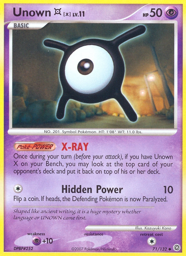 Unown X (71/132) [Diamond & Pearl: Secret Wonders] | I Want That Stuff Brandon