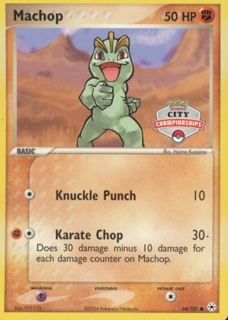 Machop (64/101) (City Championship Promo) [EX: Hidden Legends] | I Want That Stuff Brandon