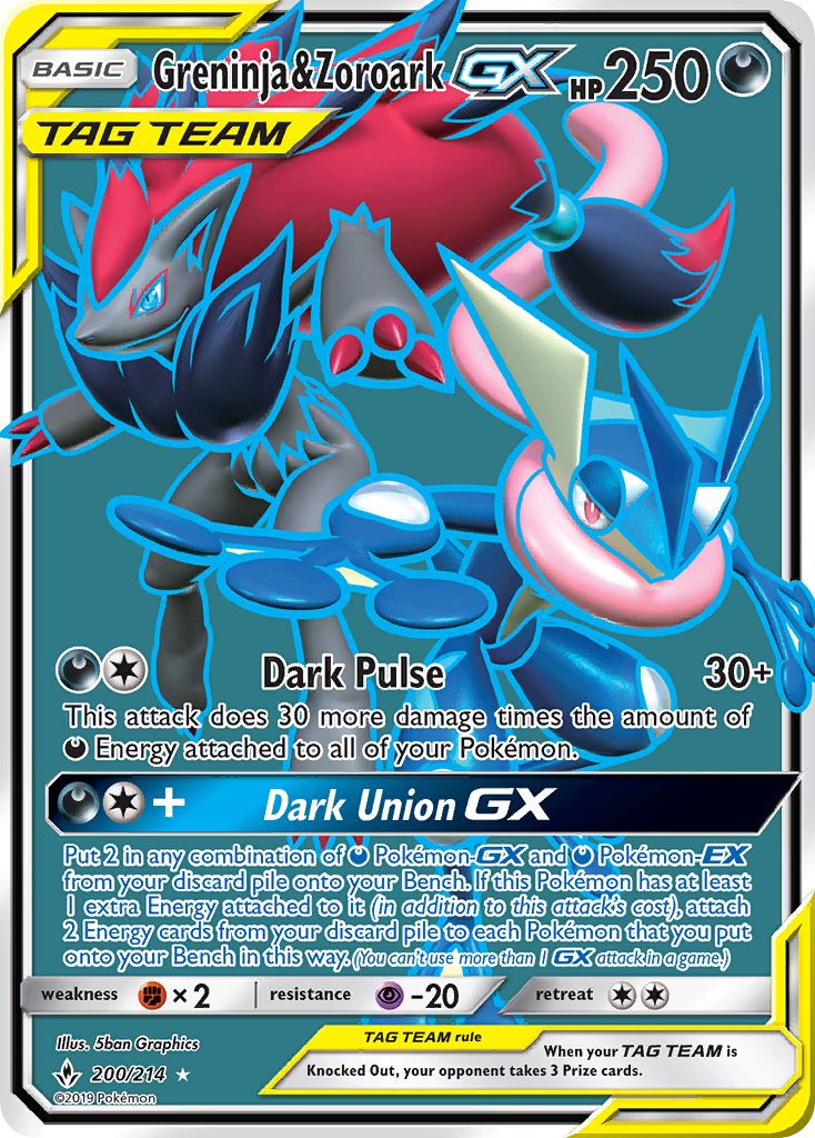 Greninja & Zoroark GX (200/214) [Sun & Moon: Unbroken Bonds] | I Want That Stuff Brandon