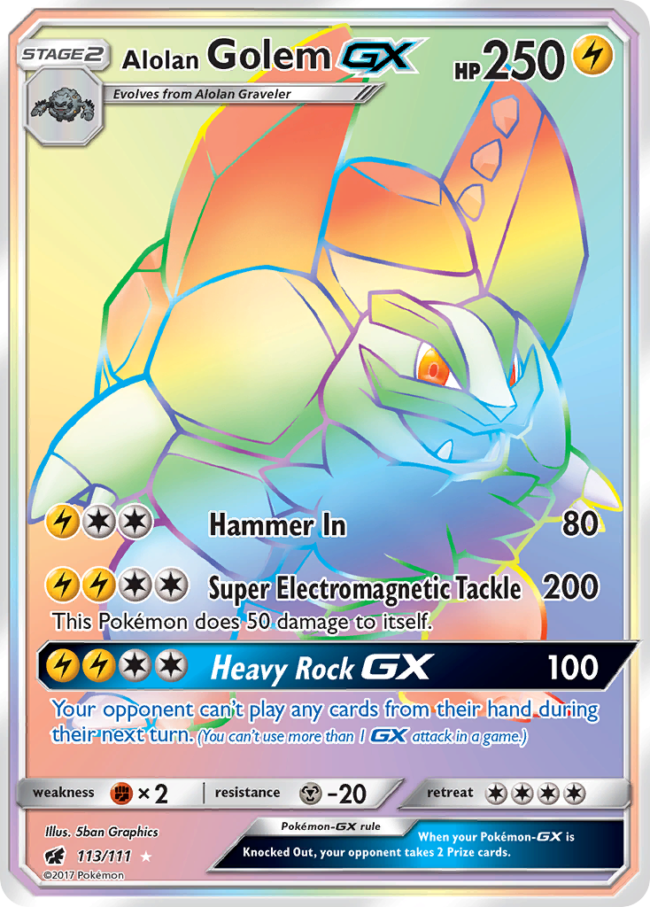 Alolan Golem GX (113/111) [Sun & Moon: Crimson Invasion] | I Want That Stuff Brandon