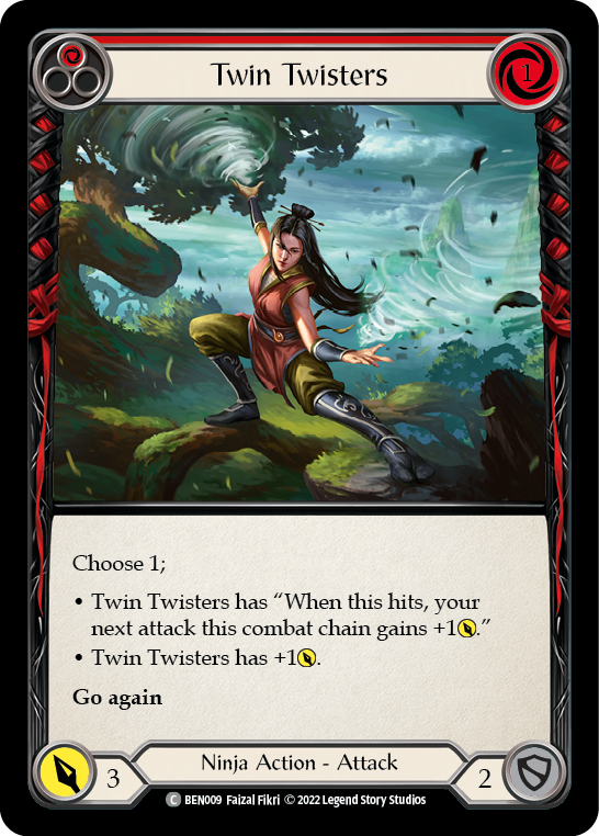 Twin Twisters (Red) [BEN009] (Outsiders Benji Blitz Deck) | I Want That Stuff Brandon