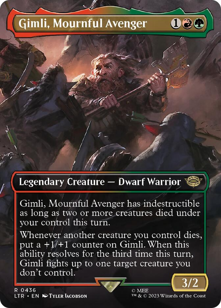 Gimli, Mournful Avenger (Borderless Alternate Art) [The Lord of the Rings: Tales of Middle-Earth] | I Want That Stuff Brandon