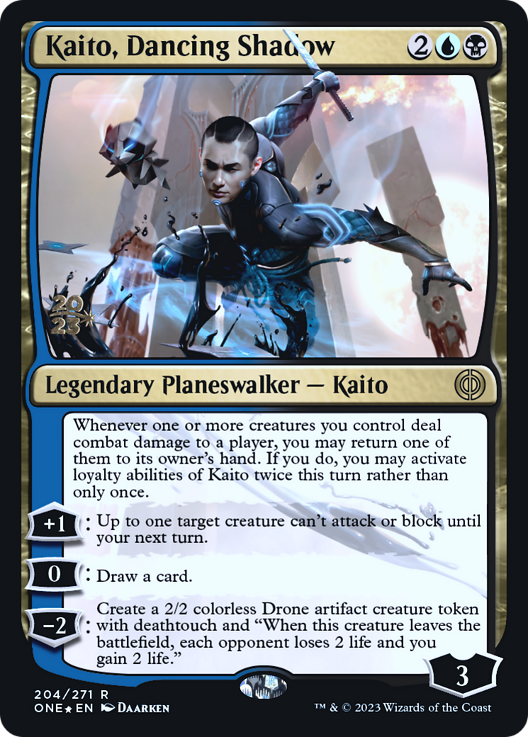 Kaito, Dancing Shadow [Phyrexia: All Will Be One Prerelease Promos] | I Want That Stuff Brandon