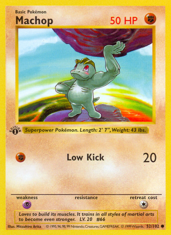 Machop (52/102) (Shadowless) [Base Set 1st Edition] | I Want That Stuff Brandon