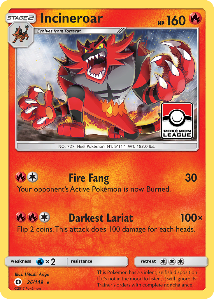 Incineroar (26/149) [Sun & Moon: Base Set] | I Want That Stuff Brandon