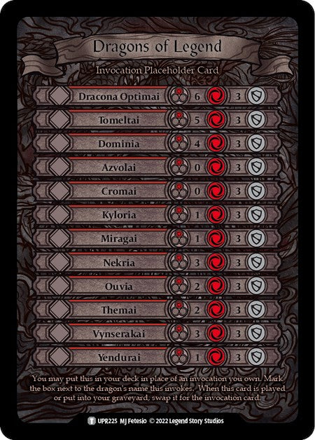 Dragons of Legend Invocation Placeholder Card [UPR225] (Uprising) | I Want That Stuff Brandon