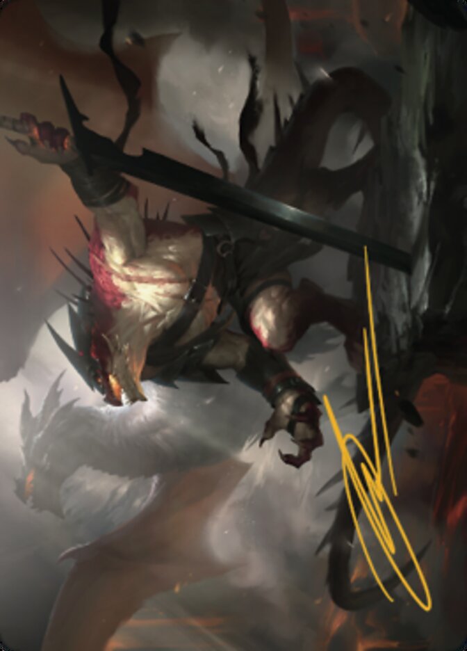 Rivaz of the Claw Art Card (Gold-Stamped Signature) [Dominaria United Art Series] | I Want That Stuff Brandon