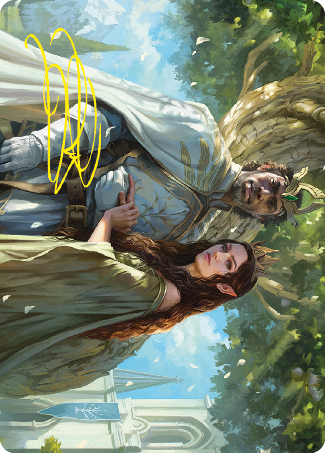 Aragorn and Arwen, Wed Art Card (Gold-Stamped Signature) [The Lord of the Rings: Tales of Middle-earth Art Series] | I Want That Stuff Brandon