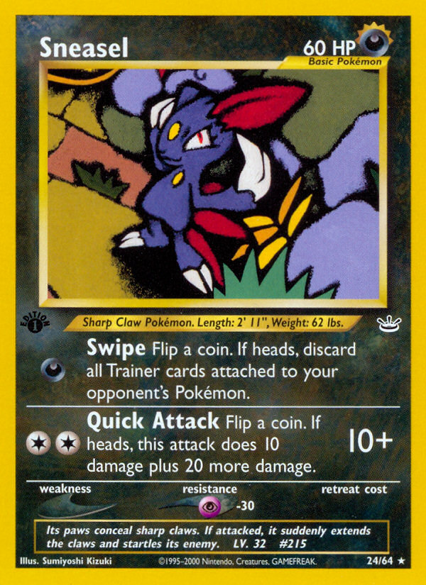 Sneasel (24/64) [Neo Revelation 1st Edition] | I Want That Stuff Brandon