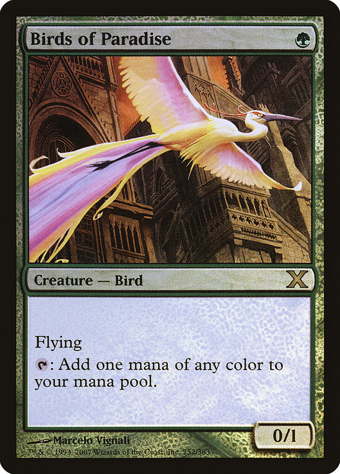 Birds of Paradise (Premium Foil) [Tenth Edition] | I Want That Stuff Brandon