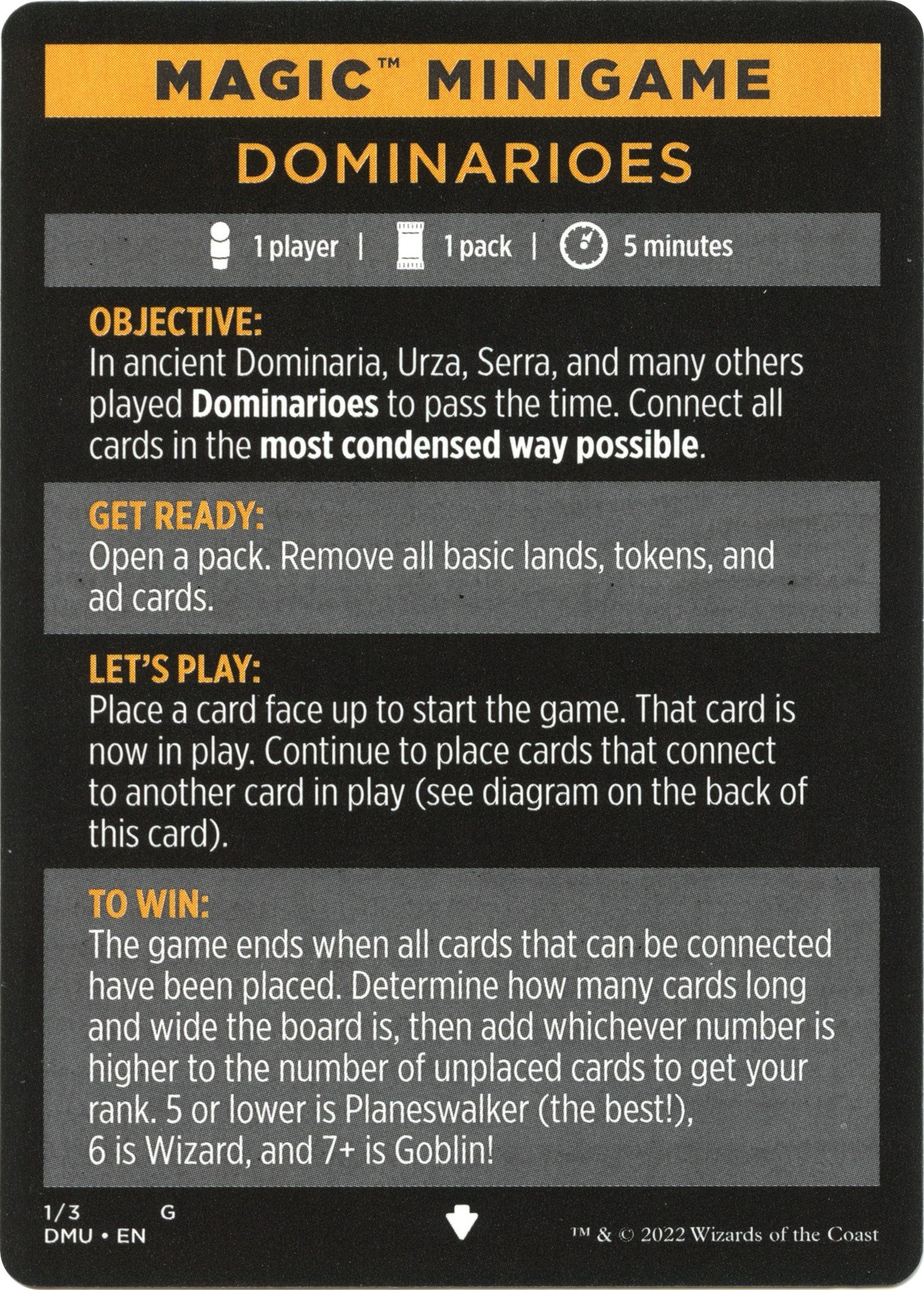 Dominarioes (Magic Minigame) [Dominaria United Minigame] | I Want That Stuff Brandon