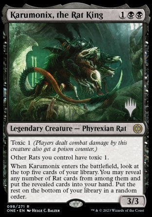 Karumonix, the Rat King (Promo Pack) [Phyrexia: All Will Be One Promos] | I Want That Stuff Brandon