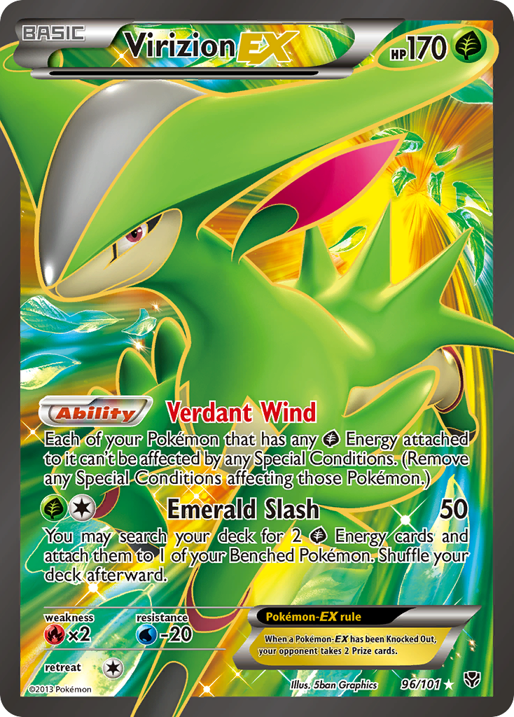 Virizion EX (96/101) [Black & White: Plasma Blast] | I Want That Stuff Brandon