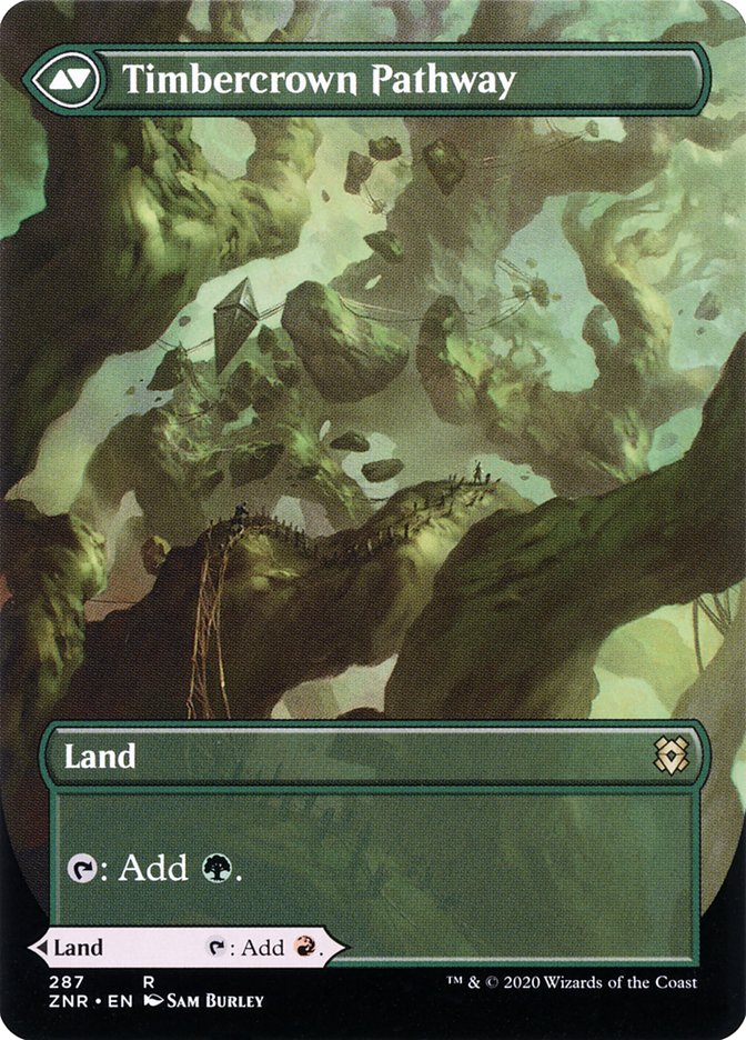 Cragcrown Pathway // Timbercrown Pathway (Borderless Alternate Art) [Zendikar Rising] | I Want That Stuff Brandon