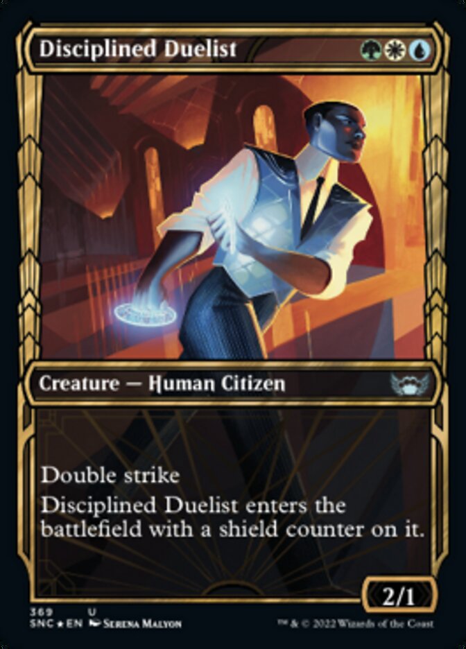 Disciplined Duelist (Showcase Golden Age Gilded Foil) [Streets of New Capenna] | I Want That Stuff Brandon