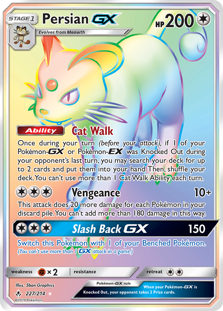 Persian GX (227/214) [Sun & Moon: Unbroken Bonds] | I Want That Stuff Brandon