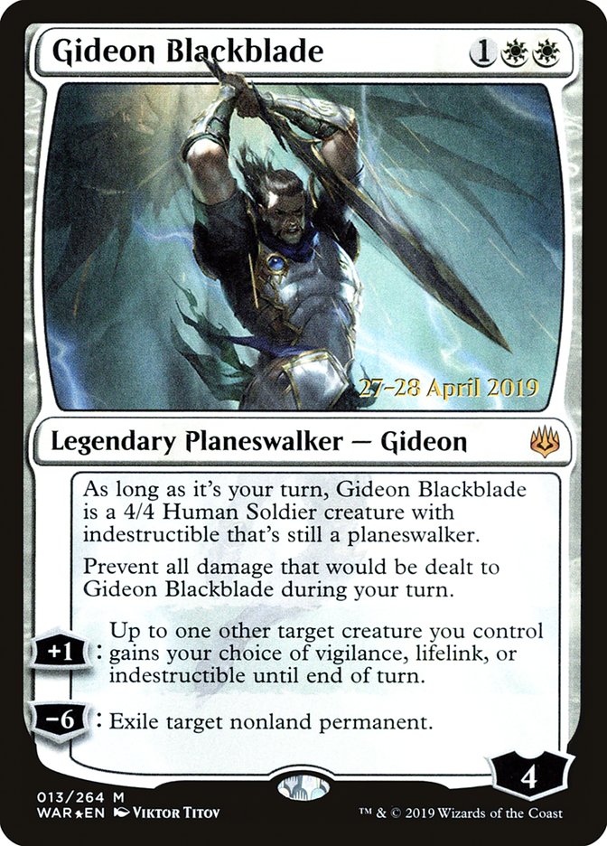 Gideon Blackblade [War of the Spark Prerelease Promos] | I Want That Stuff Brandon