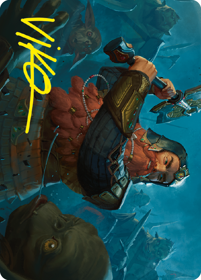 Gimli, Counter of Kills Art Card (10/81) (Gold-Stamped Signature) [The Lord of the Rings: Tales of Middle-earth Art Series] | I Want That Stuff Brandon