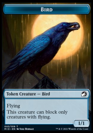 Spirit // Bird Double-Sided Token [Innistrad: Midnight Hunt Tokens] | I Want That Stuff Brandon