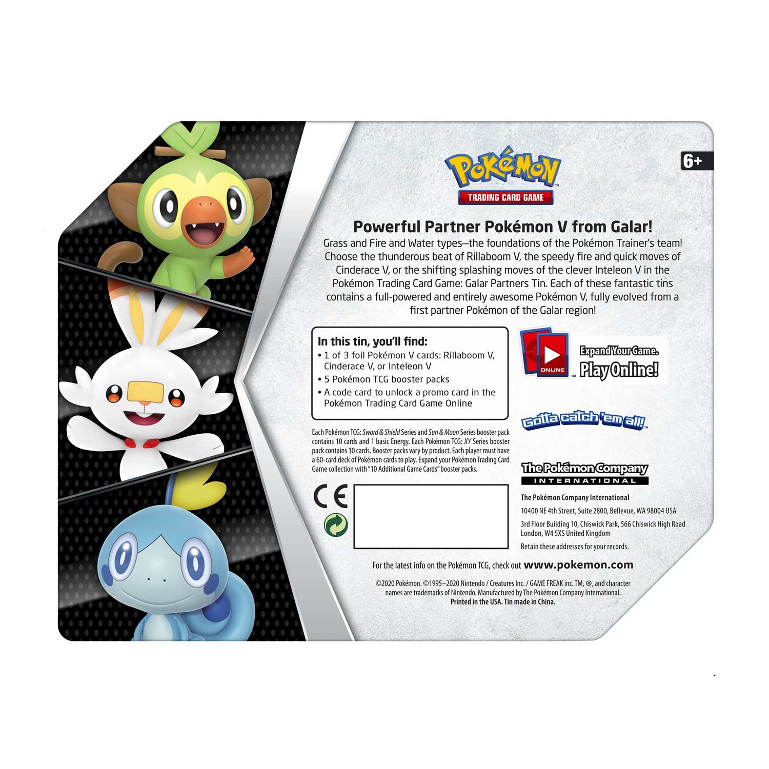 Sword & Shield - Galar Partners Collector's Tin (Cinderace V) | I Want That Stuff Brandon