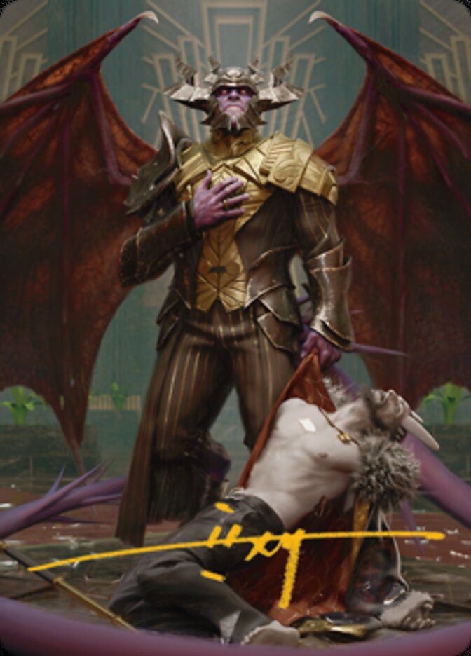 Ob Nixilis, the Adversary 1 Art Card (Gold-Stamped Signature) [Streets of New Capenna Art Series] | I Want That Stuff Brandon