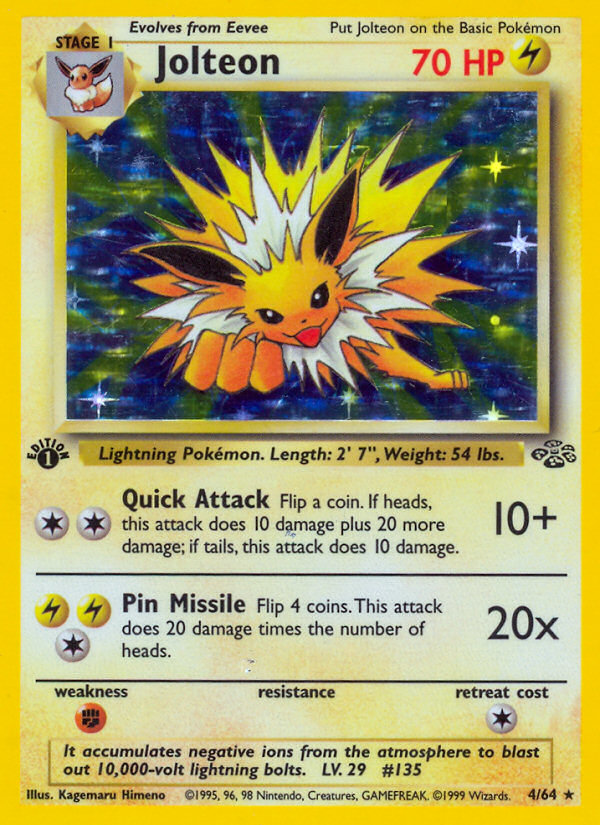 Jolteon (4/64) [Jungle 1st Edition] | I Want That Stuff Brandon