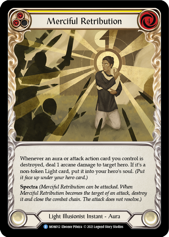 Merciful Retribution (Rainbow Foil) [MON012-RF] 1st Edition Rainbow Foil | I Want That Stuff Brandon