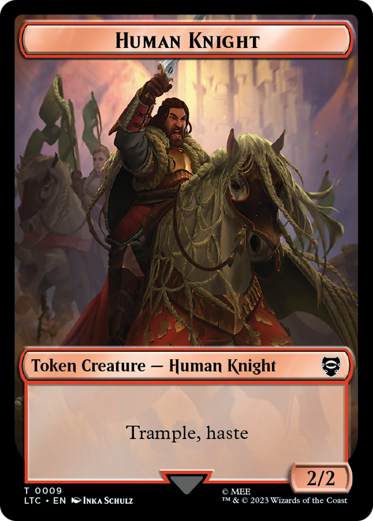 Human Knight // Human Double-Sided Token [The Lord of the Rings: Tales of Middle-Earth Commander Tokens] | I Want That Stuff Brandon