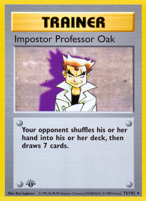 Impostor Professor Oak (73/102) (Shadowless) [Base Set 1st Edition] | I Want That Stuff Brandon
