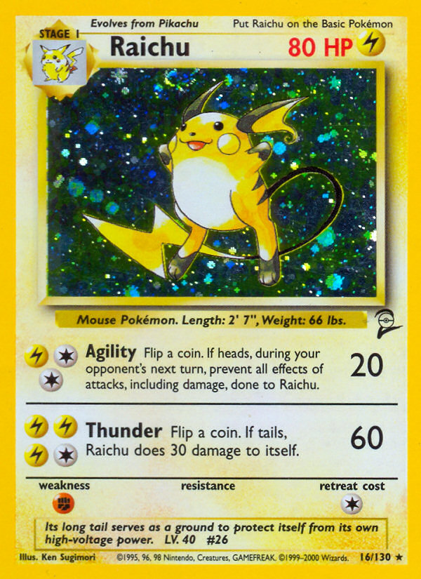 Raichu (16/130) [Base Set 2] | I Want That Stuff Brandon