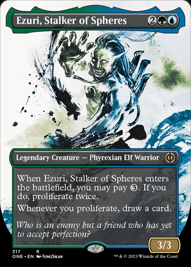 Ezuri, Stalker of Spheres (Borderless Ichor) [Phyrexia: All Will Be One] | I Want That Stuff Brandon