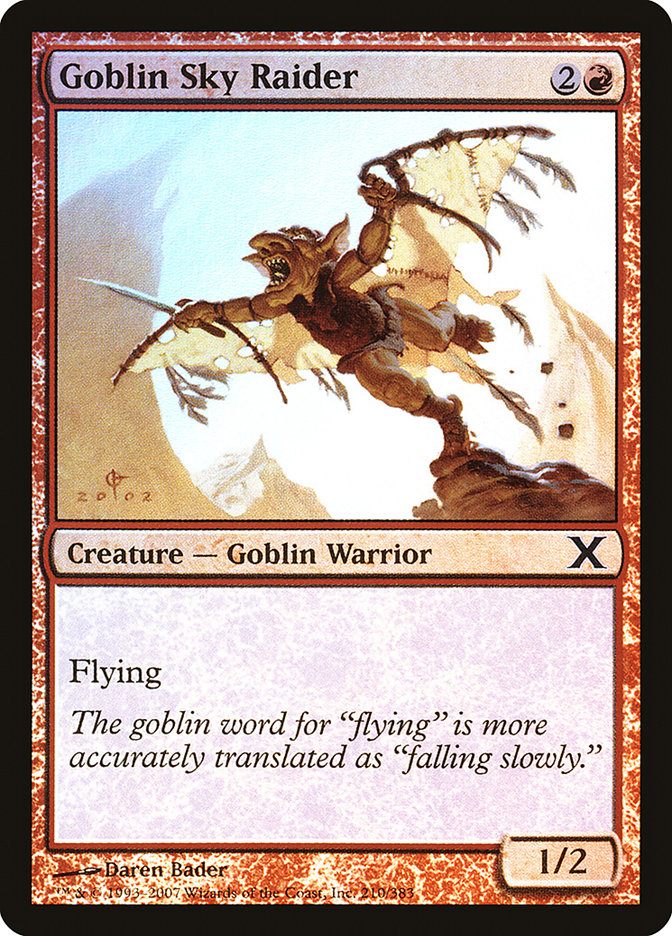 Goblin Sky Raider (Premium Foil) [Tenth Edition] | I Want That Stuff Brandon