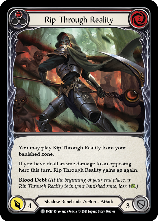 Rip Through Reality (Red) (Rainbow Foil) [MON180-RF] 1st Edition Rainbow Foil | I Want That Stuff Brandon