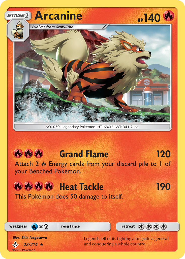 Arcanine (22/214) [Sun & Moon: Unbroken Bonds] | I Want That Stuff Brandon