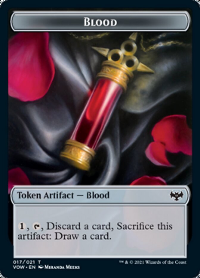 Blood // Chandra, Dressed to Kill Emblem Double-Sided Token [Innistrad: Crimson Vow Tokens] | I Want That Stuff Brandon