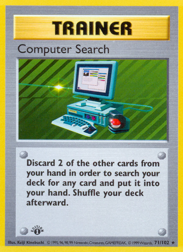 Computer Search (71/102) (Shadowless) [Base Set 1st Edition] | I Want That Stuff Brandon