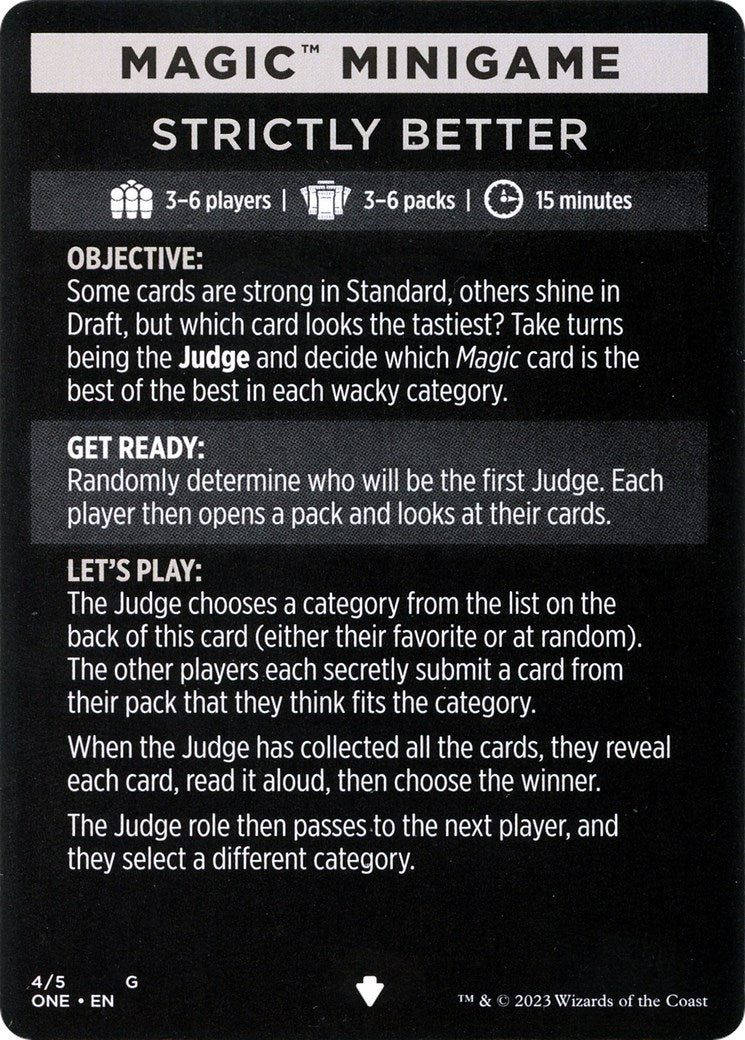 Strictly Better (Magic Minigame) [Phyrexia: All Will Be One Minigame] | I Want That Stuff Brandon