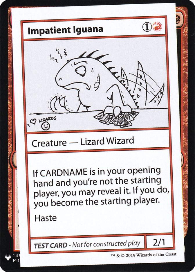 Impatient Iguana [Mystery Booster Playtest Cards] | I Want That Stuff Brandon