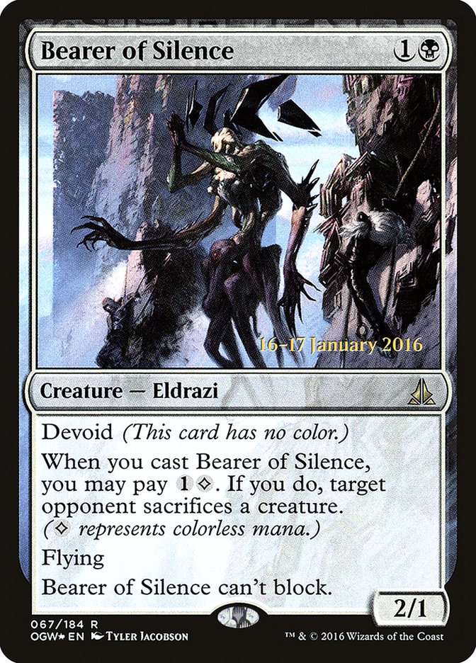 Bearer of Silence [Oath of the Gatewatch Prerelease Promos] | I Want That Stuff Brandon
